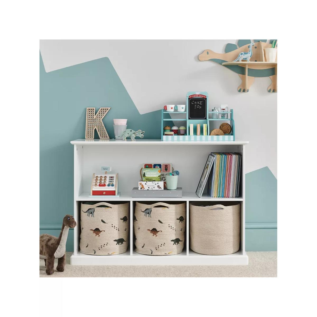 Great Little Trading Co Dino Print Woven Storage Basket, Natural/Multi – image 3