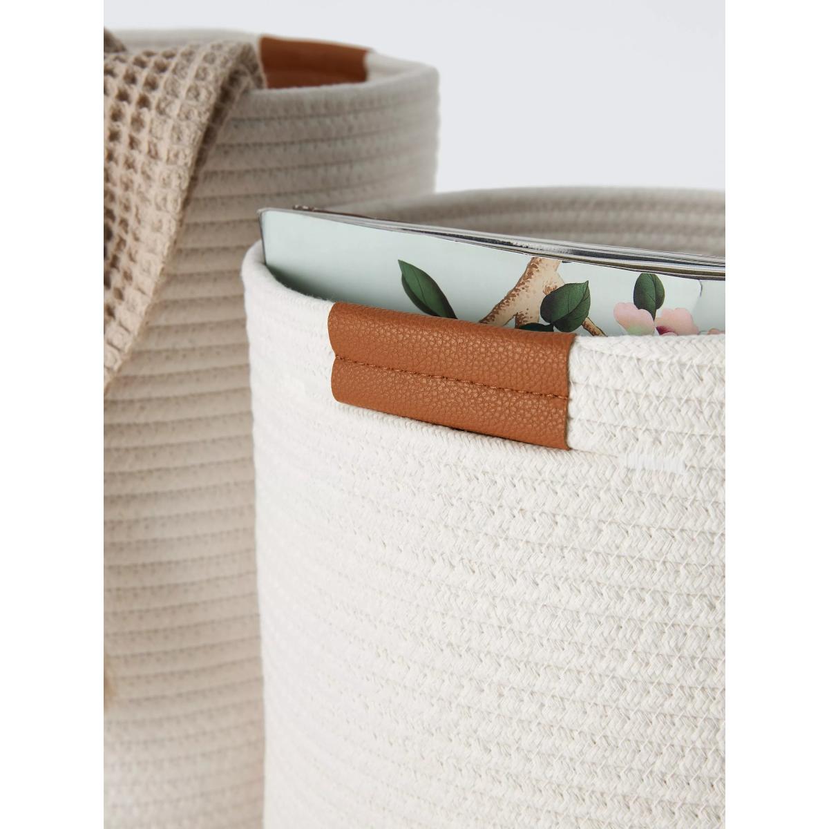 John Lewis ANYDAY Fabric Storage Baskets, Set of 2, Natural – image 3