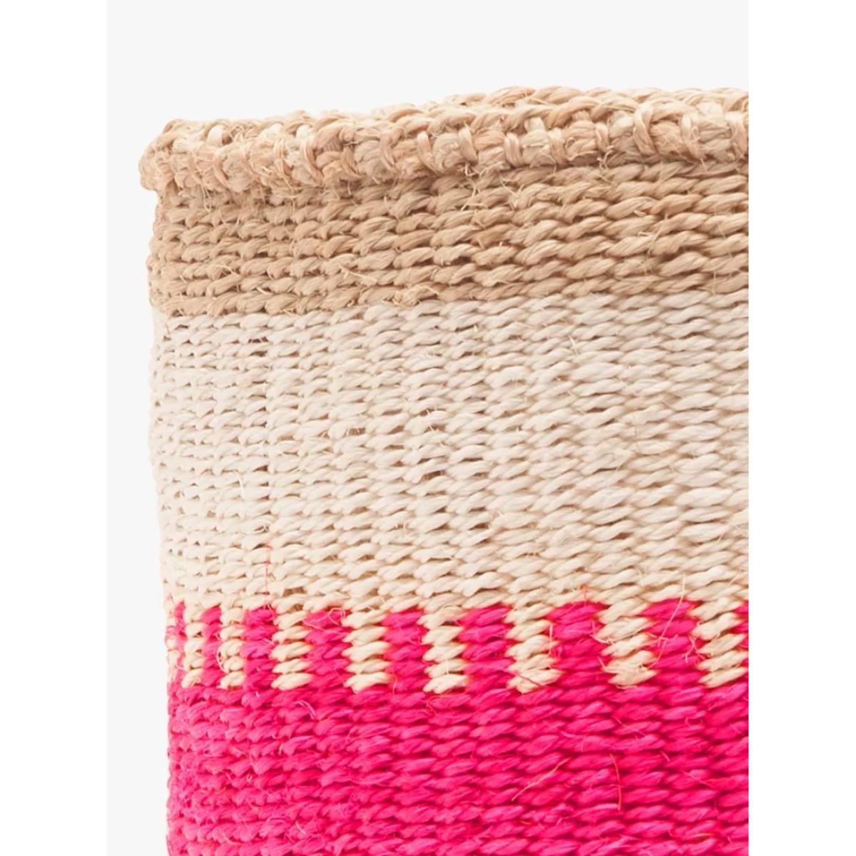 The Basket Room Kuzuia Woven Storage Basket, Pink Stripe, Extra Large – image 5