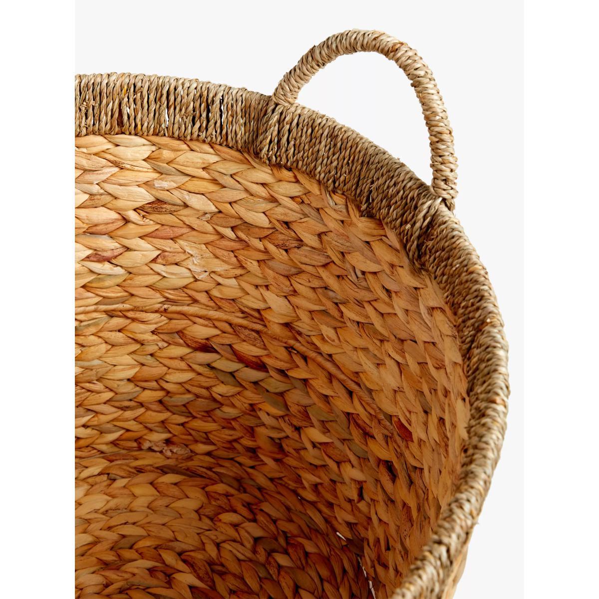 John Lewis & Partners Water Hyacinth Log Basket with Contrast Trim – image 3