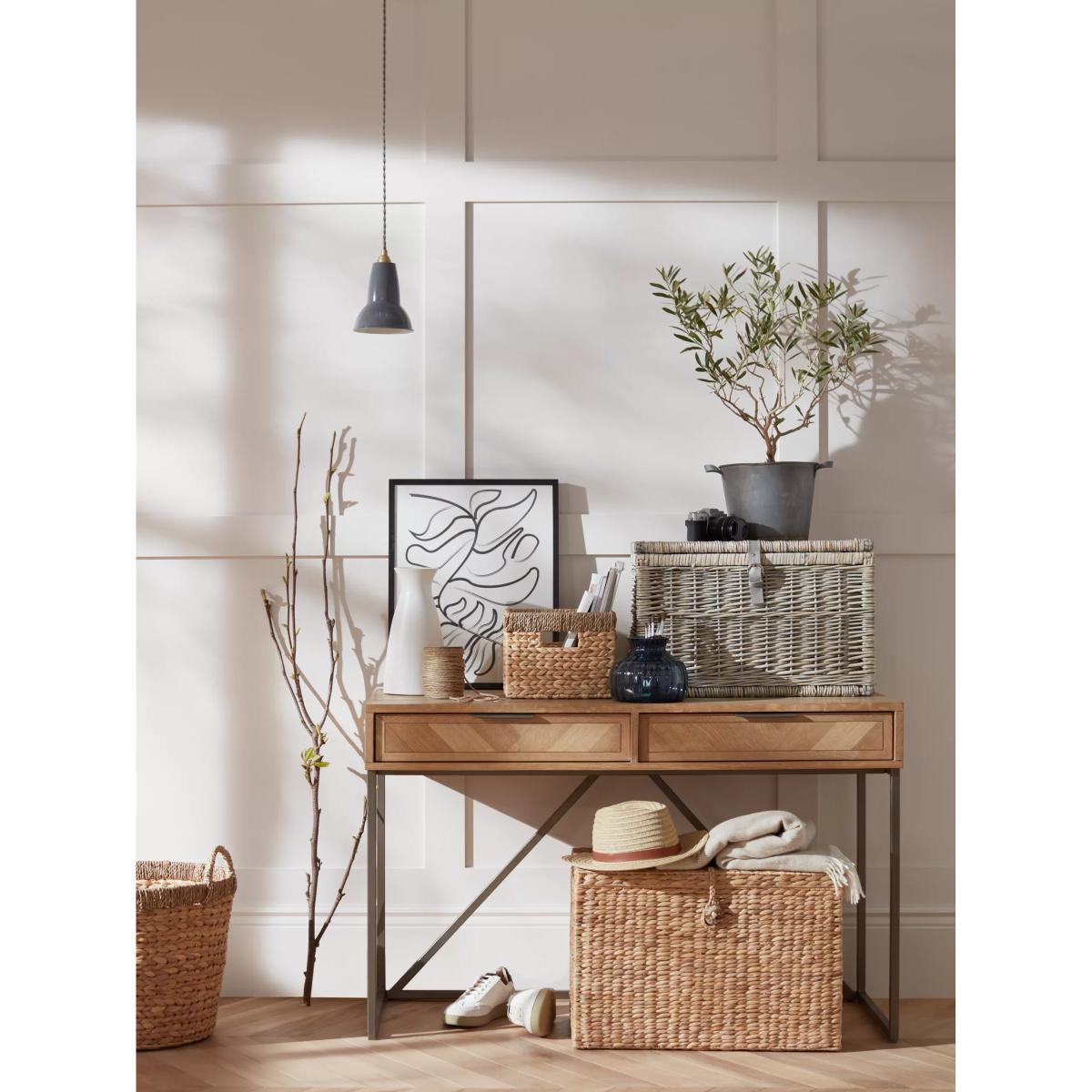 John Lewis & Partners Water Hyacinth Log Basket with Contrast Trim – image 4