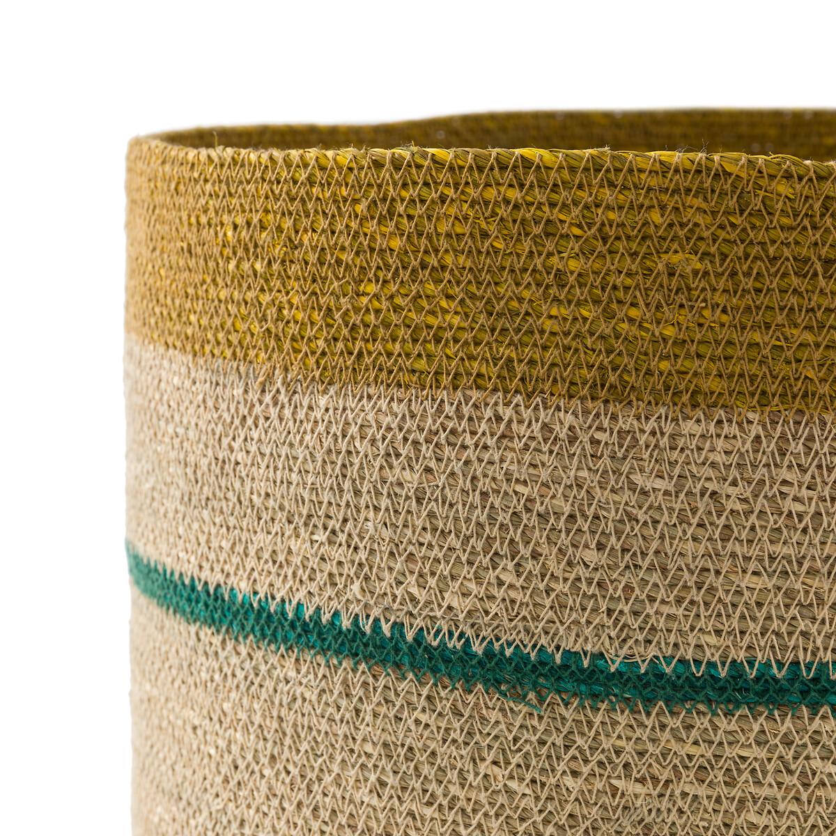 Saski Multicoloured Woven Straw Basket – image 2