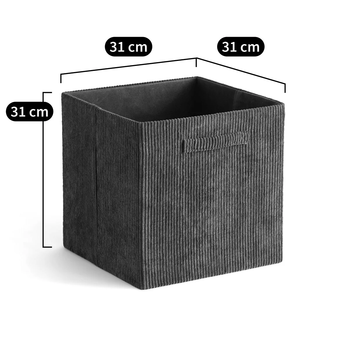 Veloudo Corduroy Foldable Cube Basket – image 5