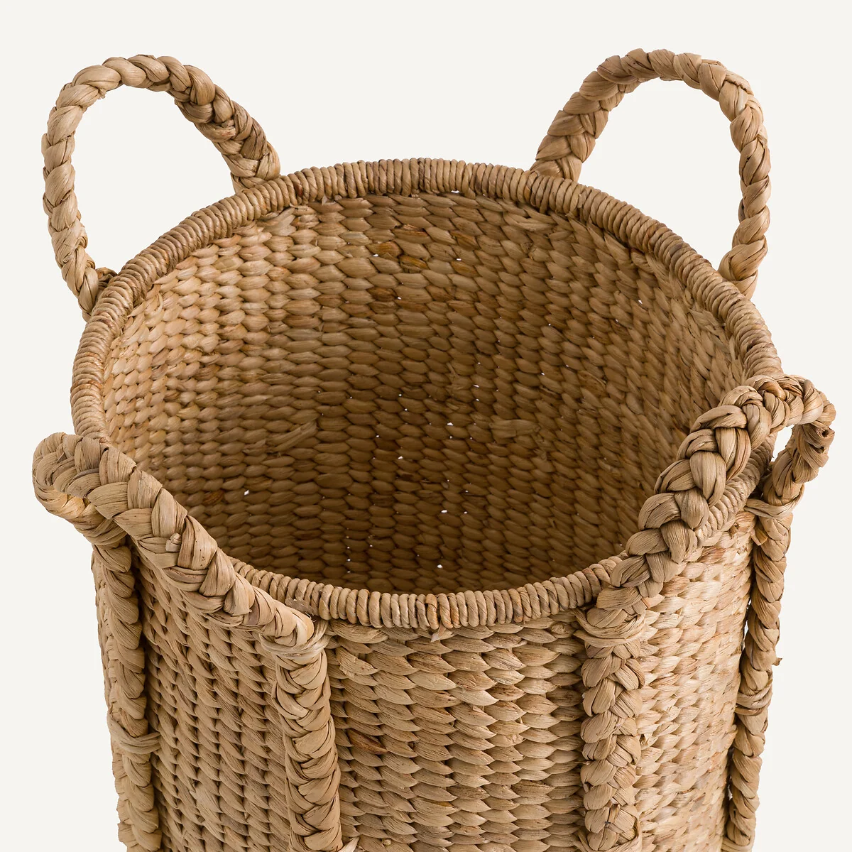 Tima High Round Basket in Water Hyacinth with 4 Handles – image 3