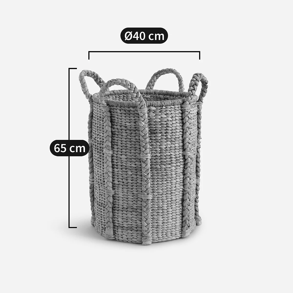 Tima High Round Basket in Water Hyacinth with 4 Handles – image 7