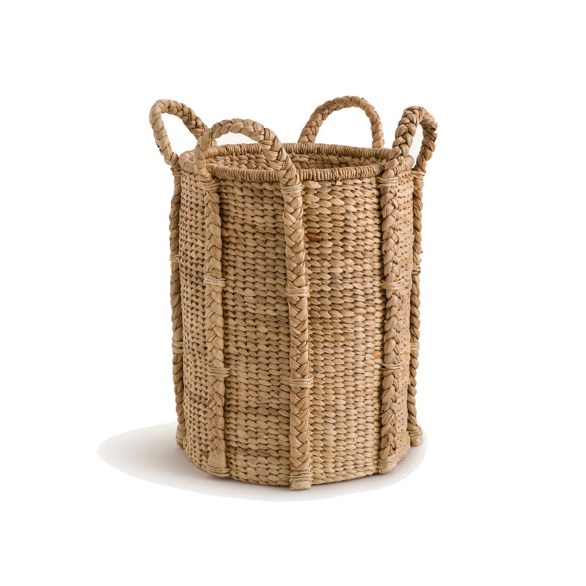 Tima High Round Basket in Water Hyacinth with 4 Handles – image 1