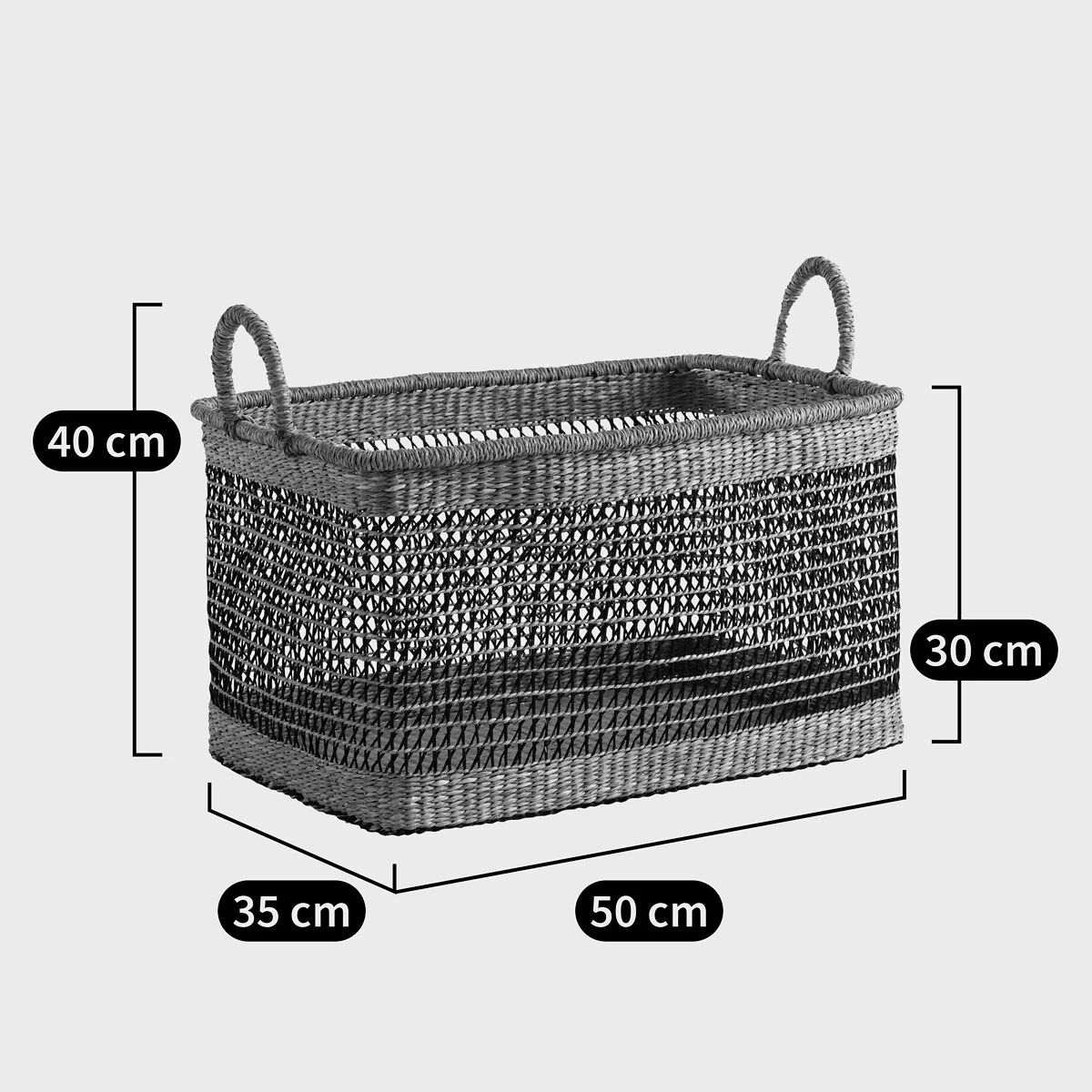 Kezia Rectangular Woven Grass Basket – image 3