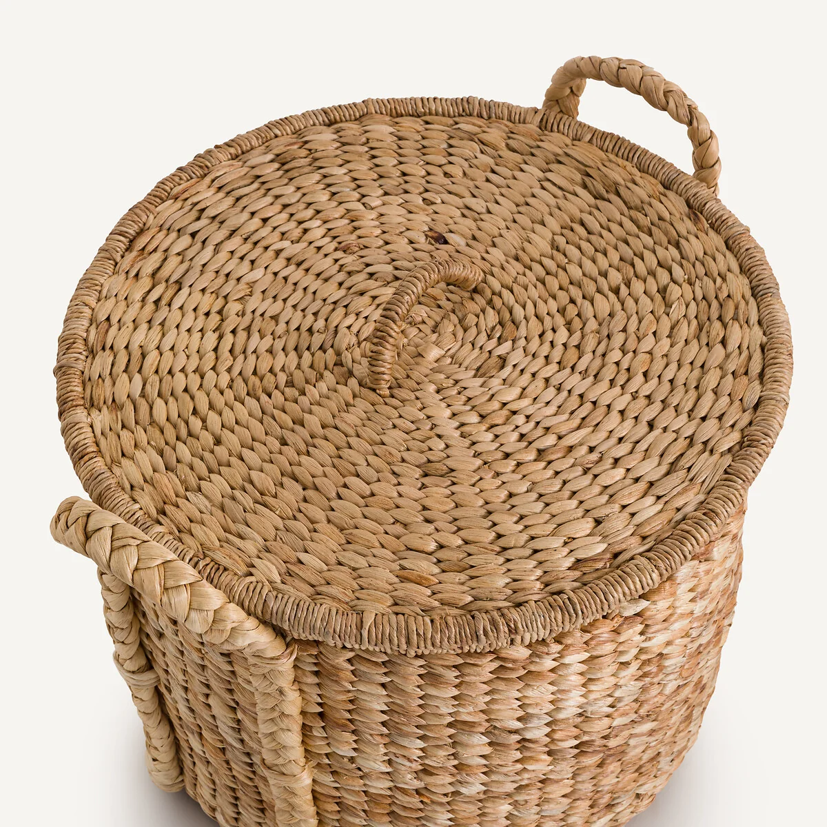 Tima Round Basket with Lid in Water Hyacinth 36.5cm – image 5