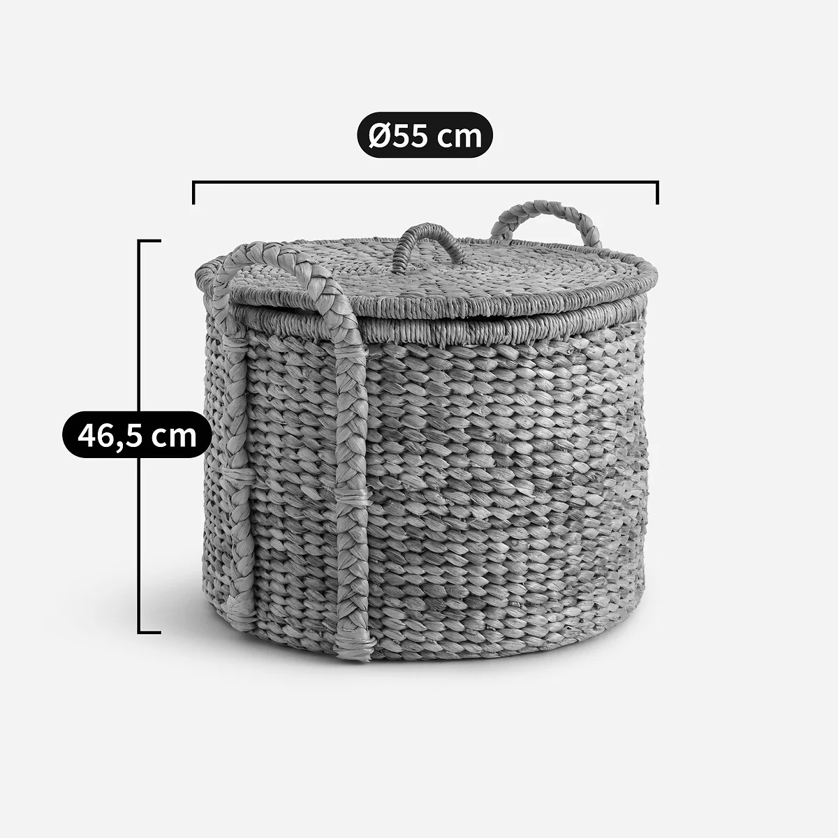 Tima Round Basket with Lid in Water Hyacinth 36.5cm – image 8