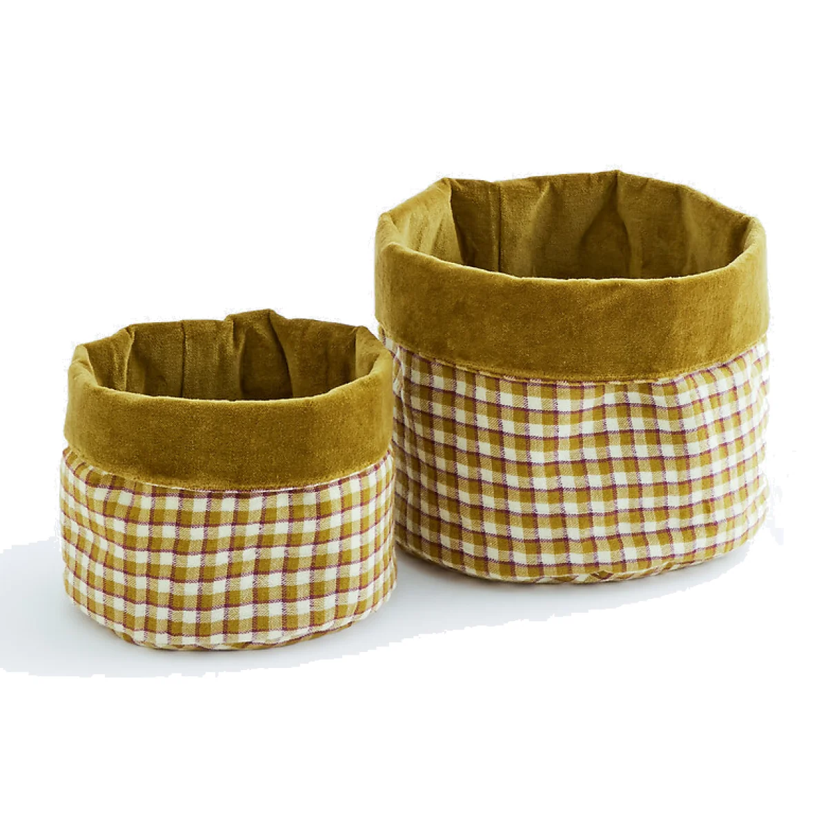 Set of 2 Ninon Cotton Small Reversible Baskets – image 1