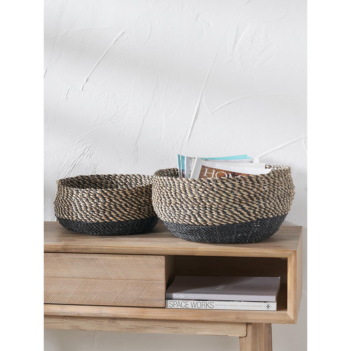 Set of 2 Natural & Black Seagrass Baskets – image 6