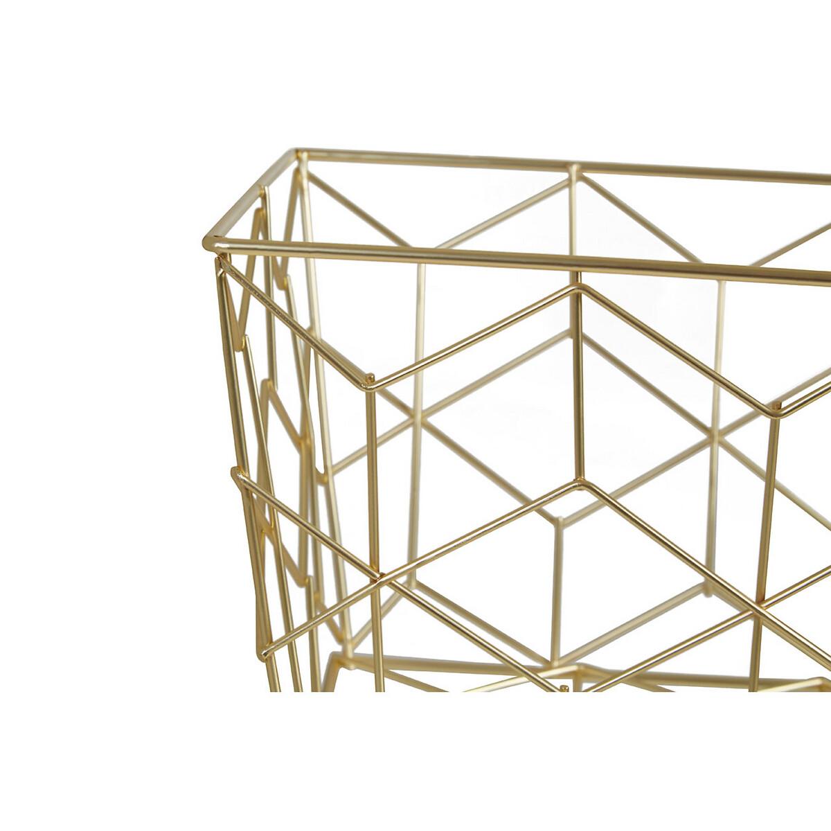 Geometric Wire Storage Basket in Matte Gold Finish – image 3