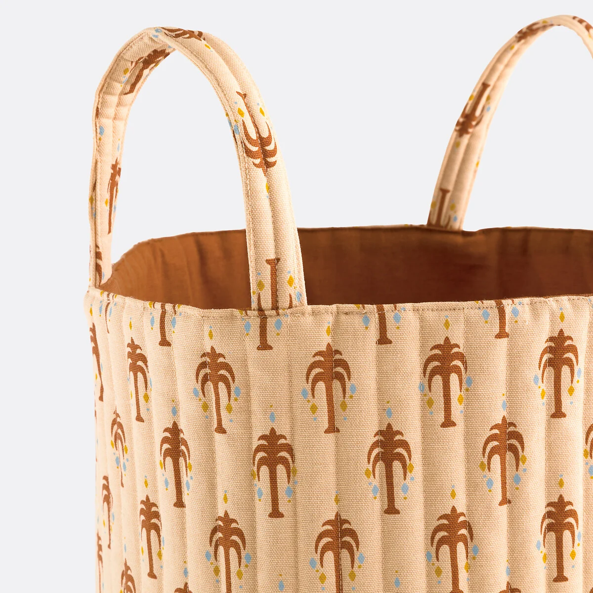 Nizar Palm Tree Print Quilted Storage Basket – image 2