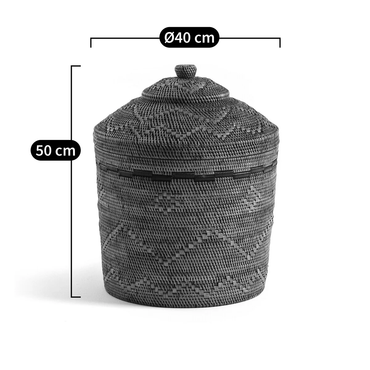 Brazil 50cm Woven Bamboo & Rattan Basket – image 4
