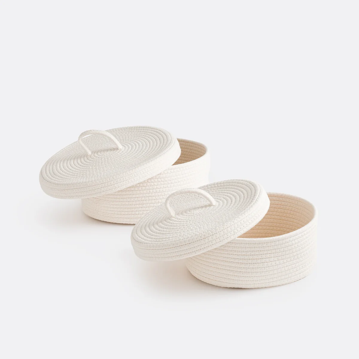 Set of 2 Cotton Baskets with Lid, Kesia – image 4
