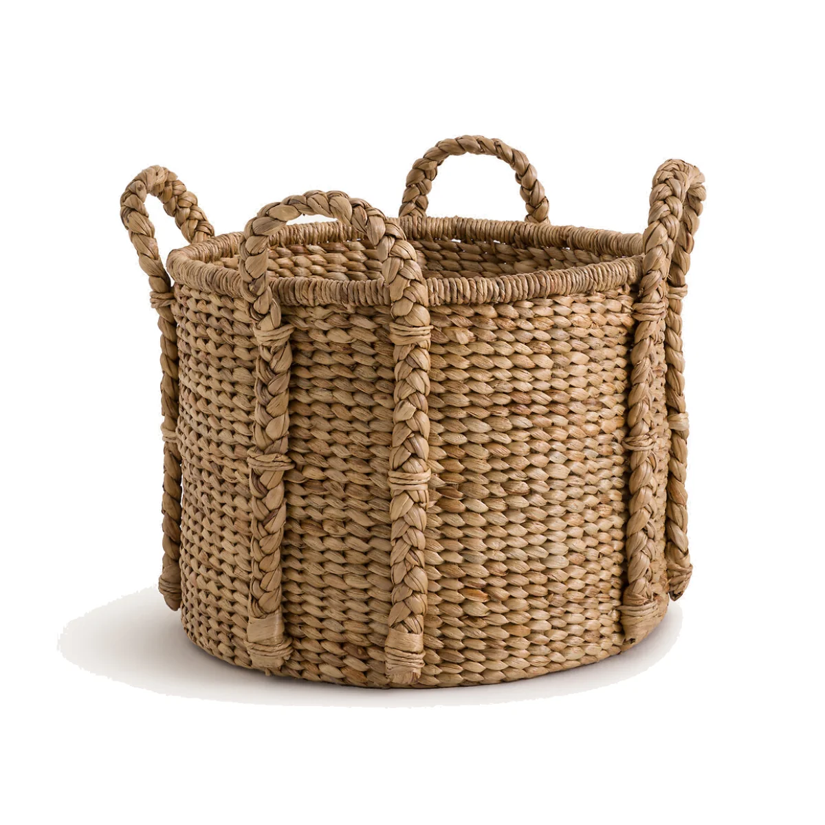 Tima Round Basket in Water Hyacinth with 4 Handles – image 1