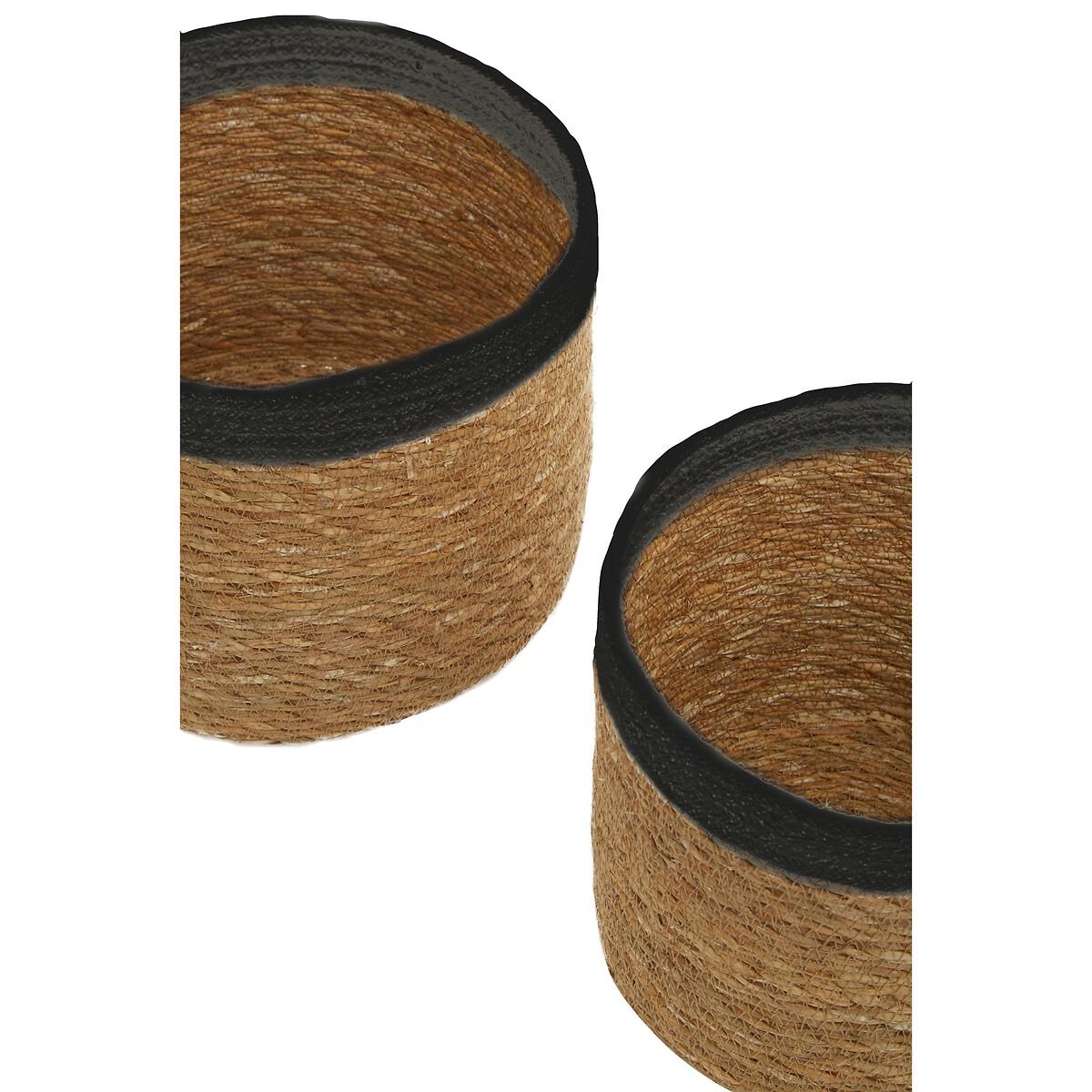Set of 3 Seagrass Baskets with Black Trim – image 3
