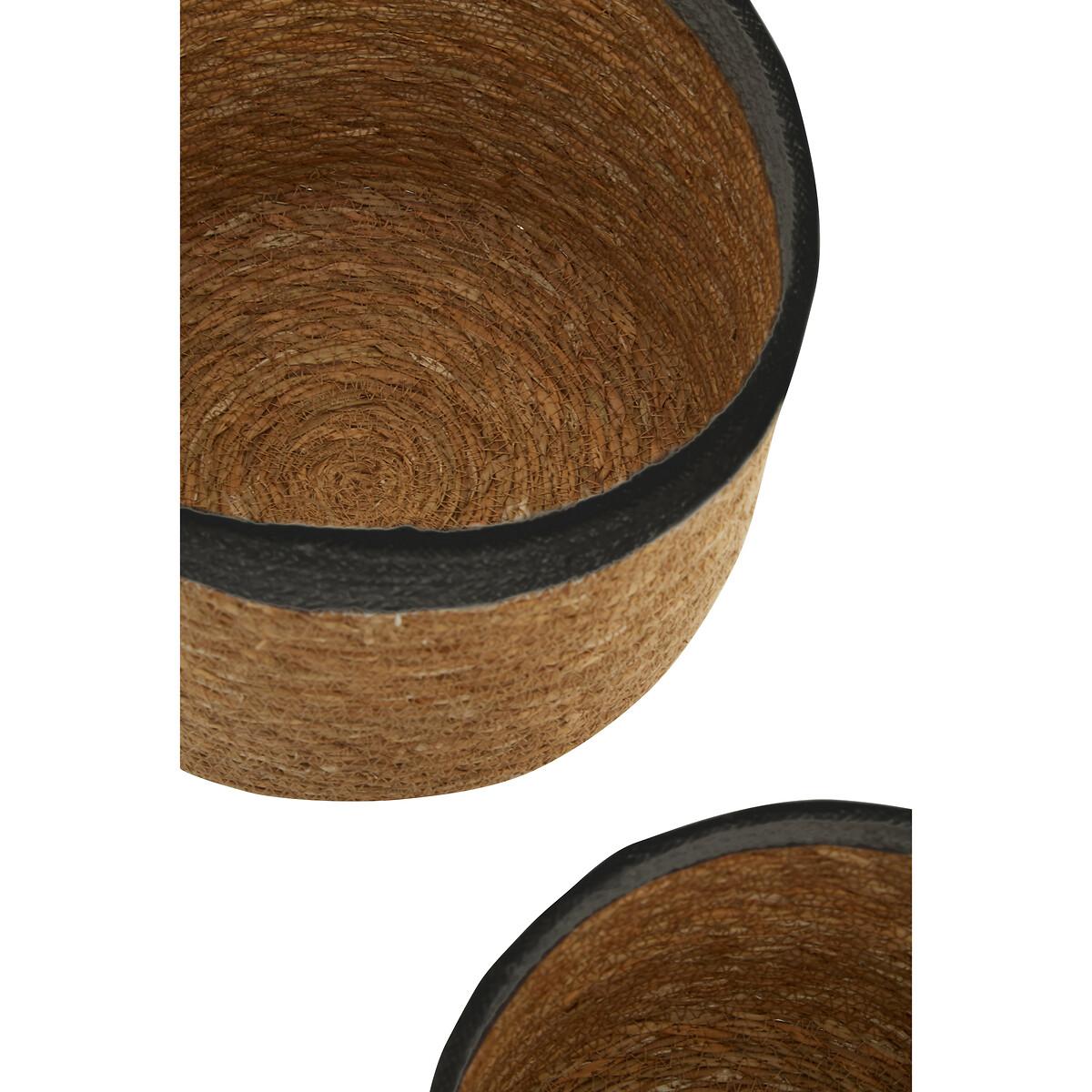 Set of 3 Seagrass Baskets with Black Trim – image 4