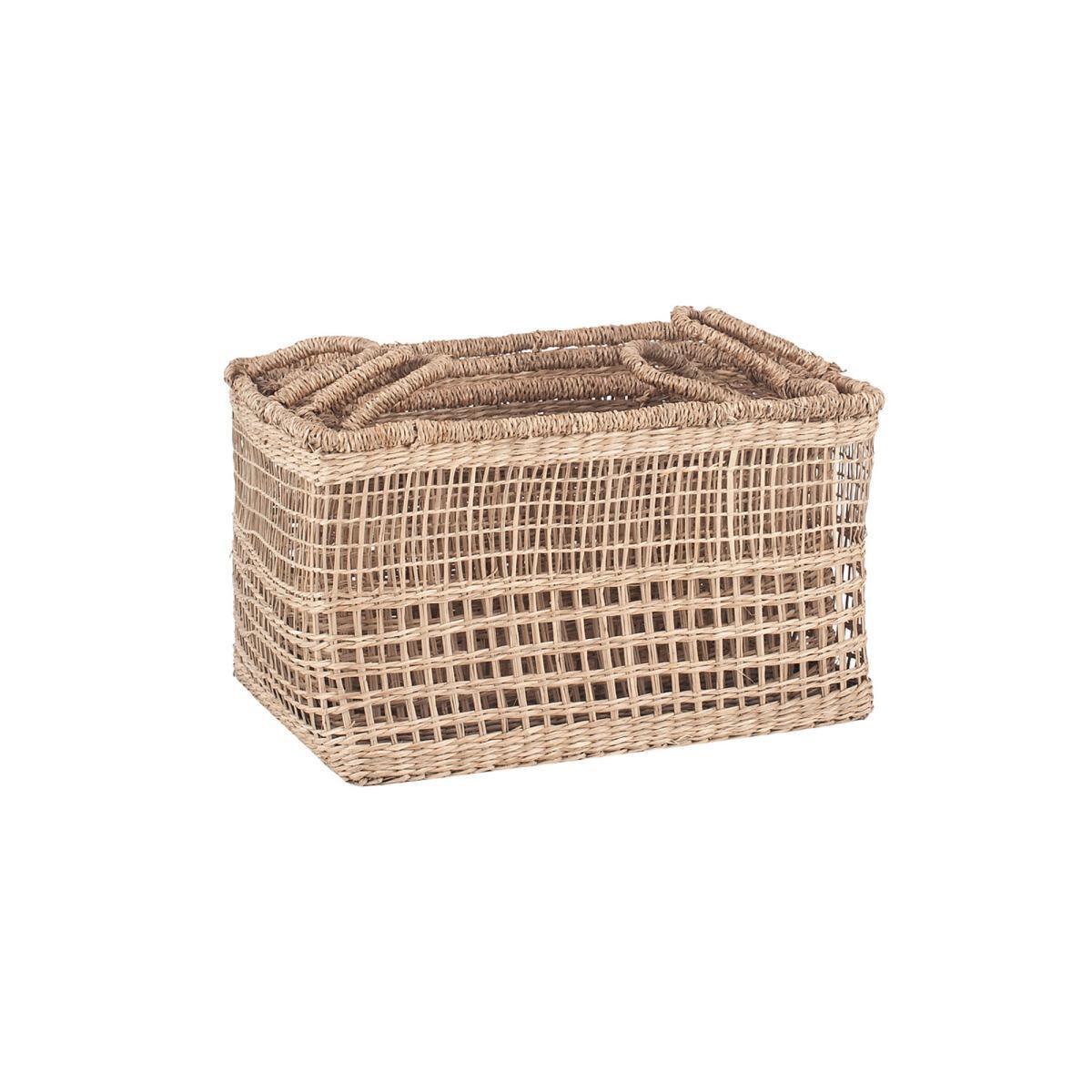 Set of 3 Open Weave Oblong Baskets – image 2