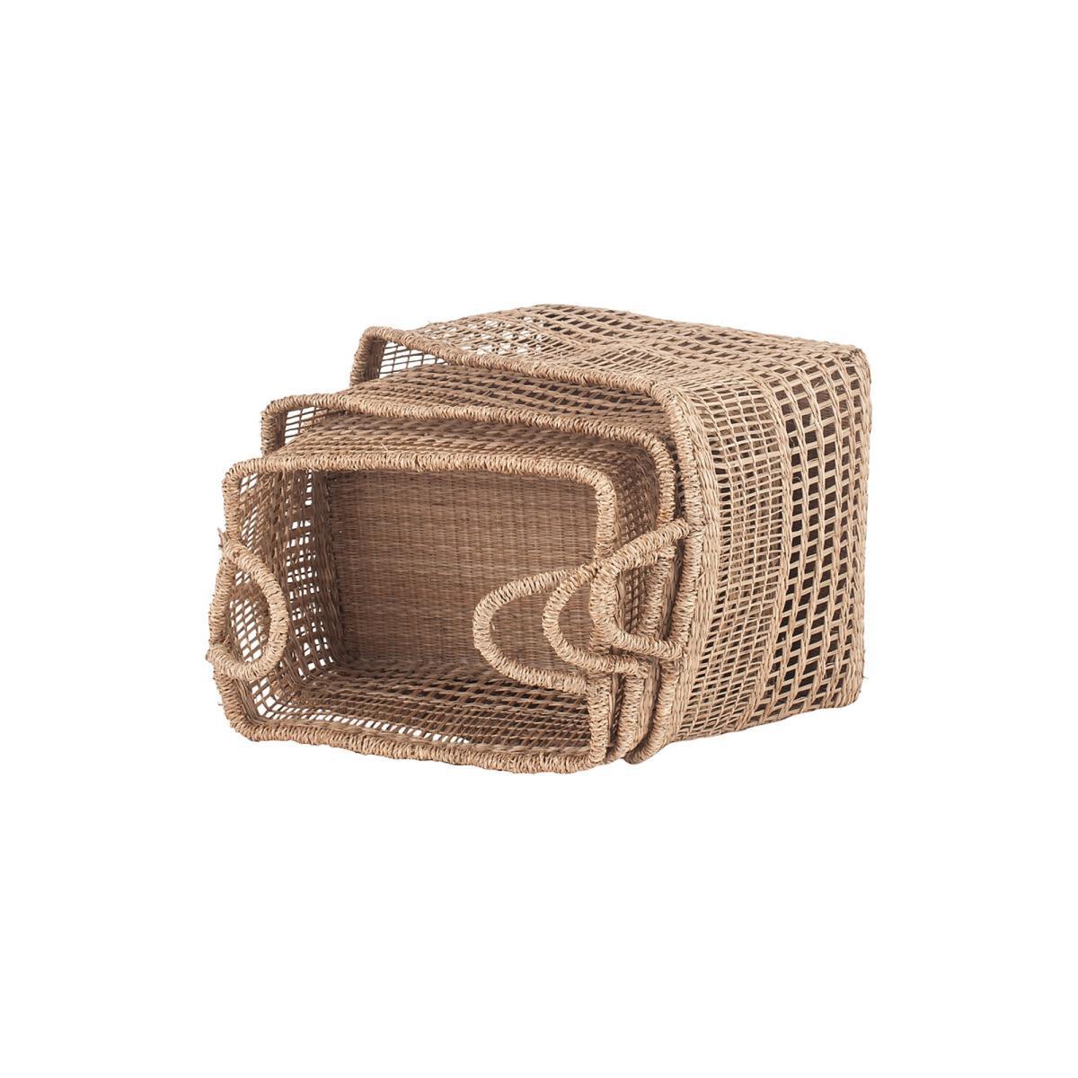 Set of 3 Open Weave Oblong Baskets – image 3