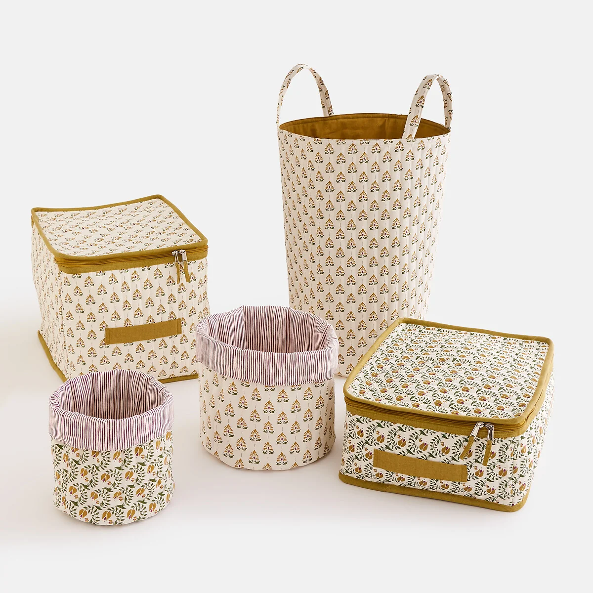 Sivali Cotton Quilted Laundry Basket – image 4