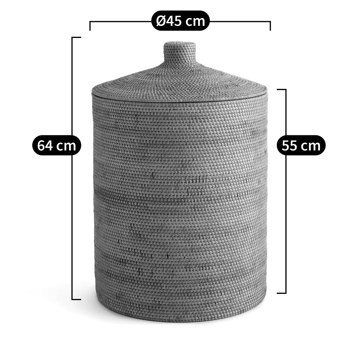 Mirella Rattan and Woven Bamboo Basket – image 5