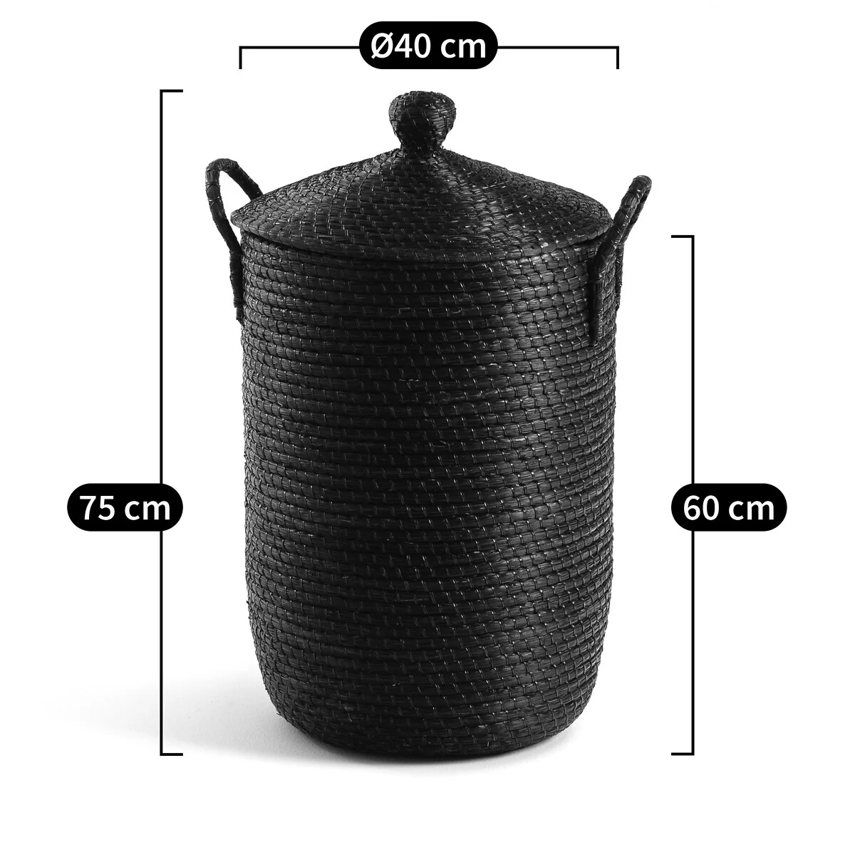 Honoka Braided Rice Straw Laundry Basket – image 3
