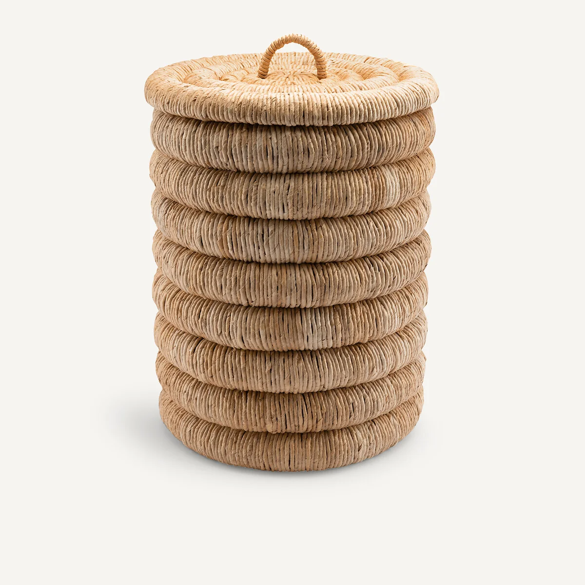 Marilo Round Braided Banana Bark Basket with Lid – image 2