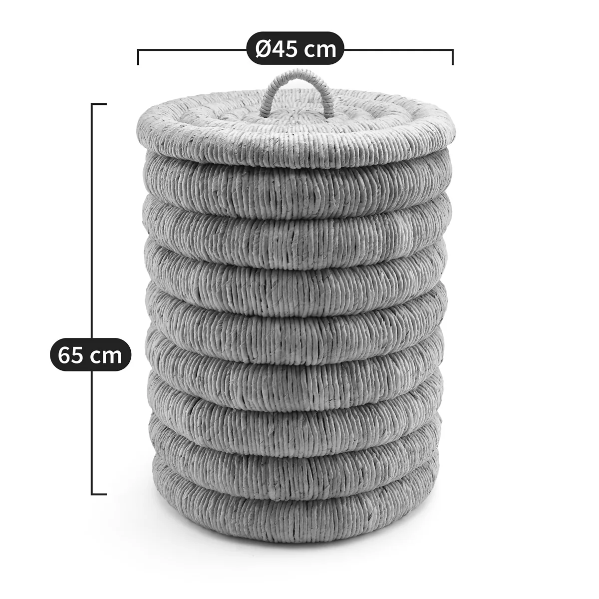 Marilo Round Braided Banana Bark Basket with Lid – image 6