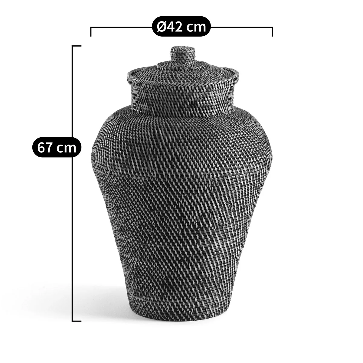 Brazil 67cm Rattan & Woven Bamboo Basket – image 3