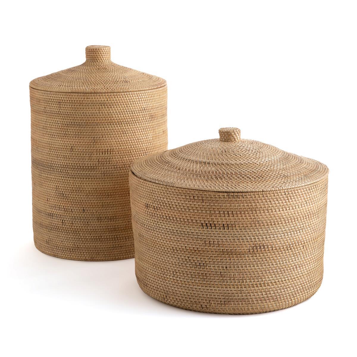 Mirella Rattan and Woven Bamboo Basket – image 4