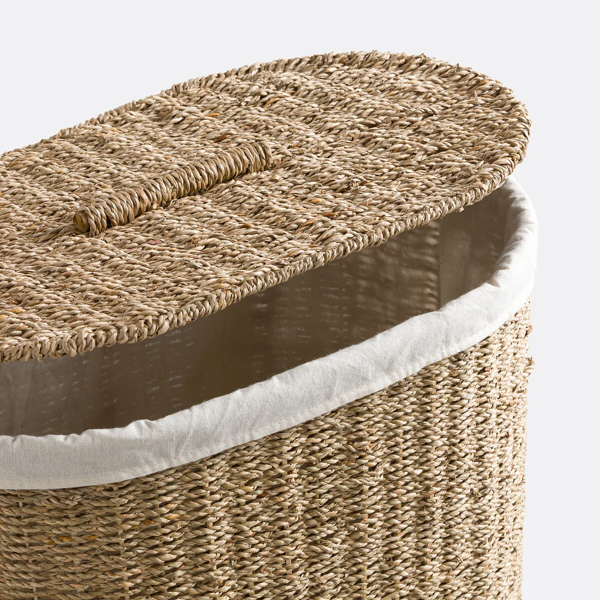 Azuro Woven Seagrass Oval Laundry Basket – image 3