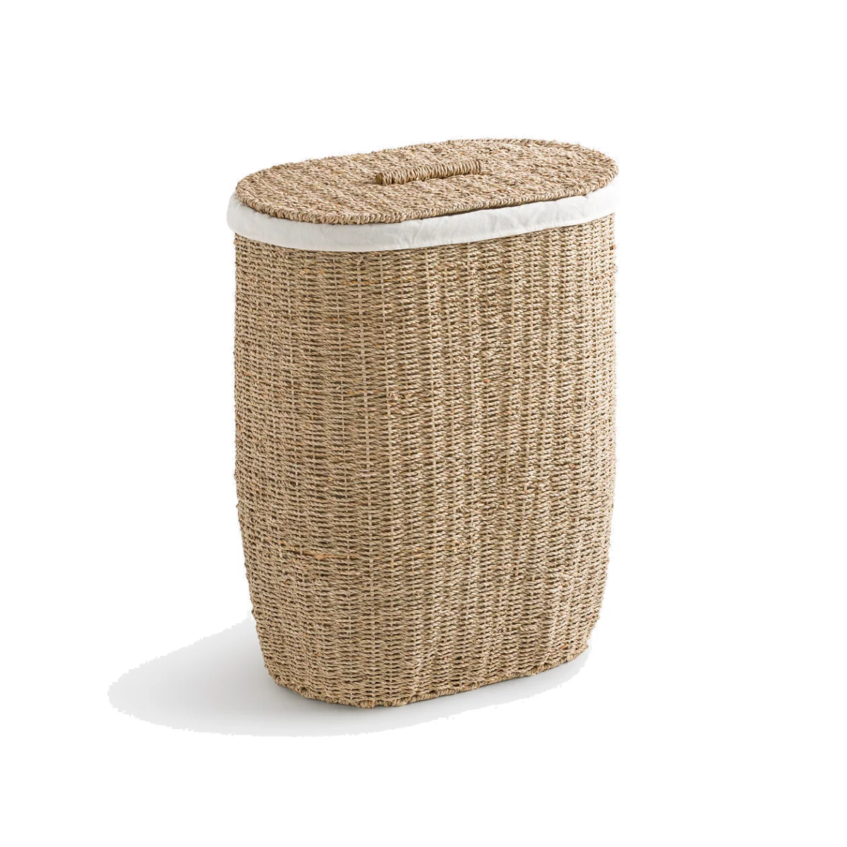 Azuro Woven Seagrass Oval Laundry Basket – image 1