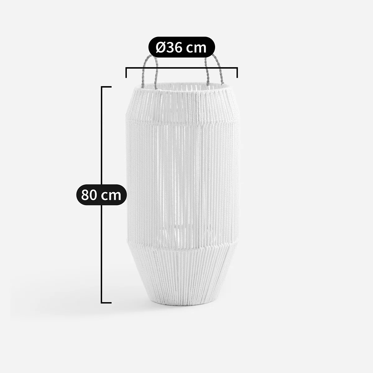 Folo Cotton Round Hand-Woven Basket, Tall Model – image 6