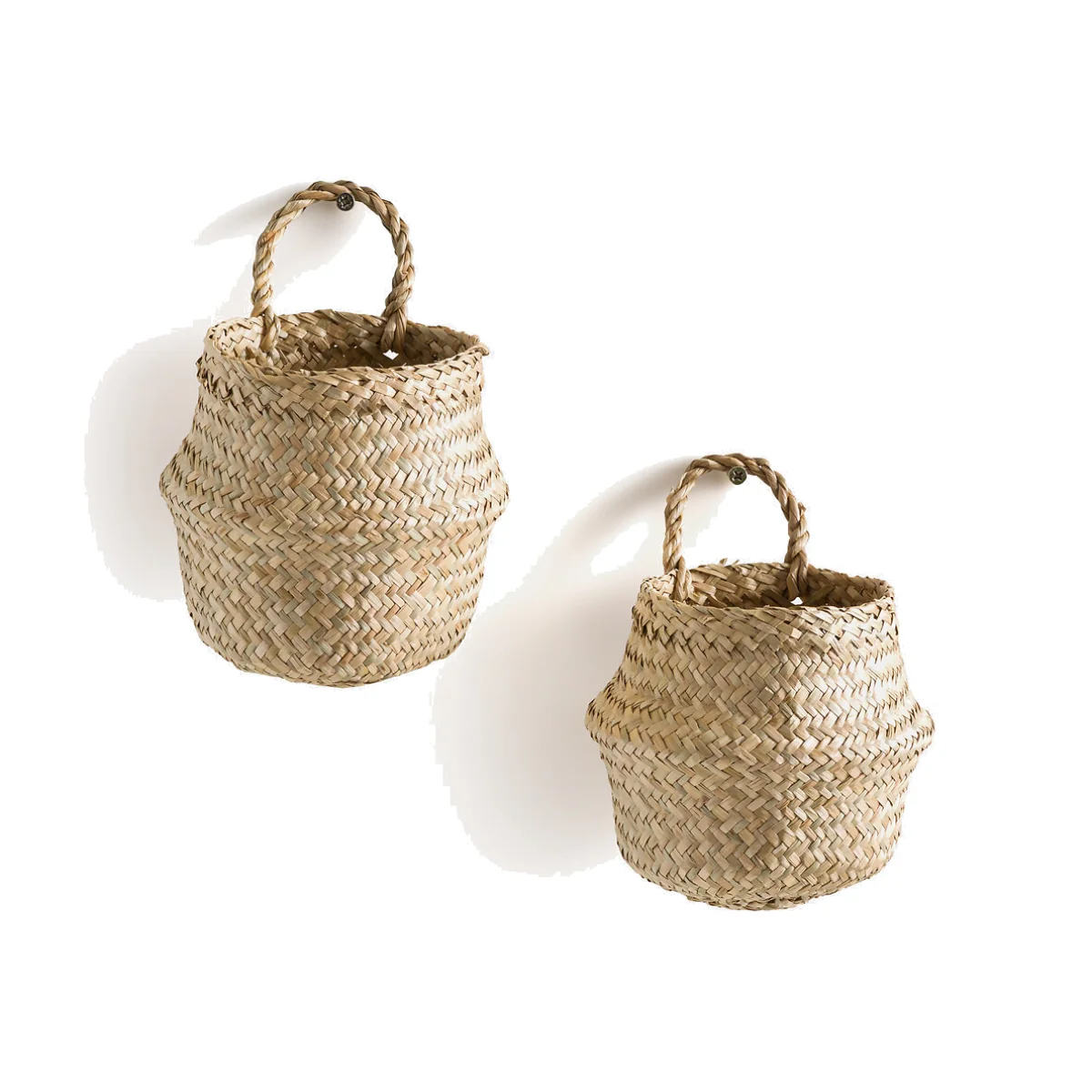 Set of 2 Rixy Woven Straw Wall Baskets – image 1