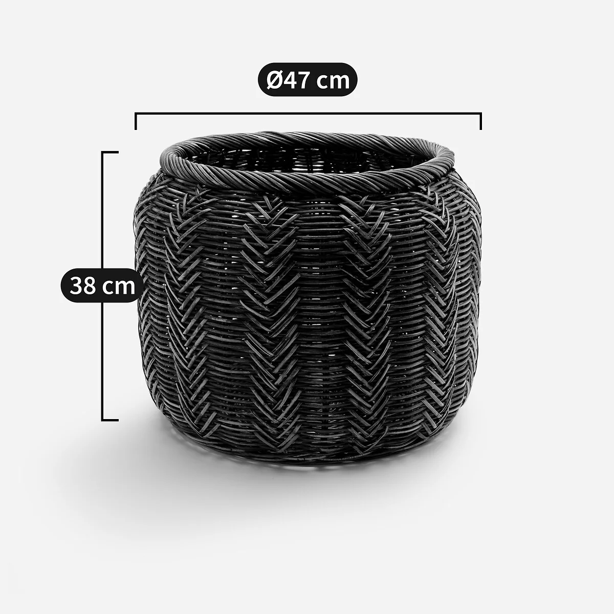Basket Plant Pot Holder in Woven Rattan Siriti – image 5