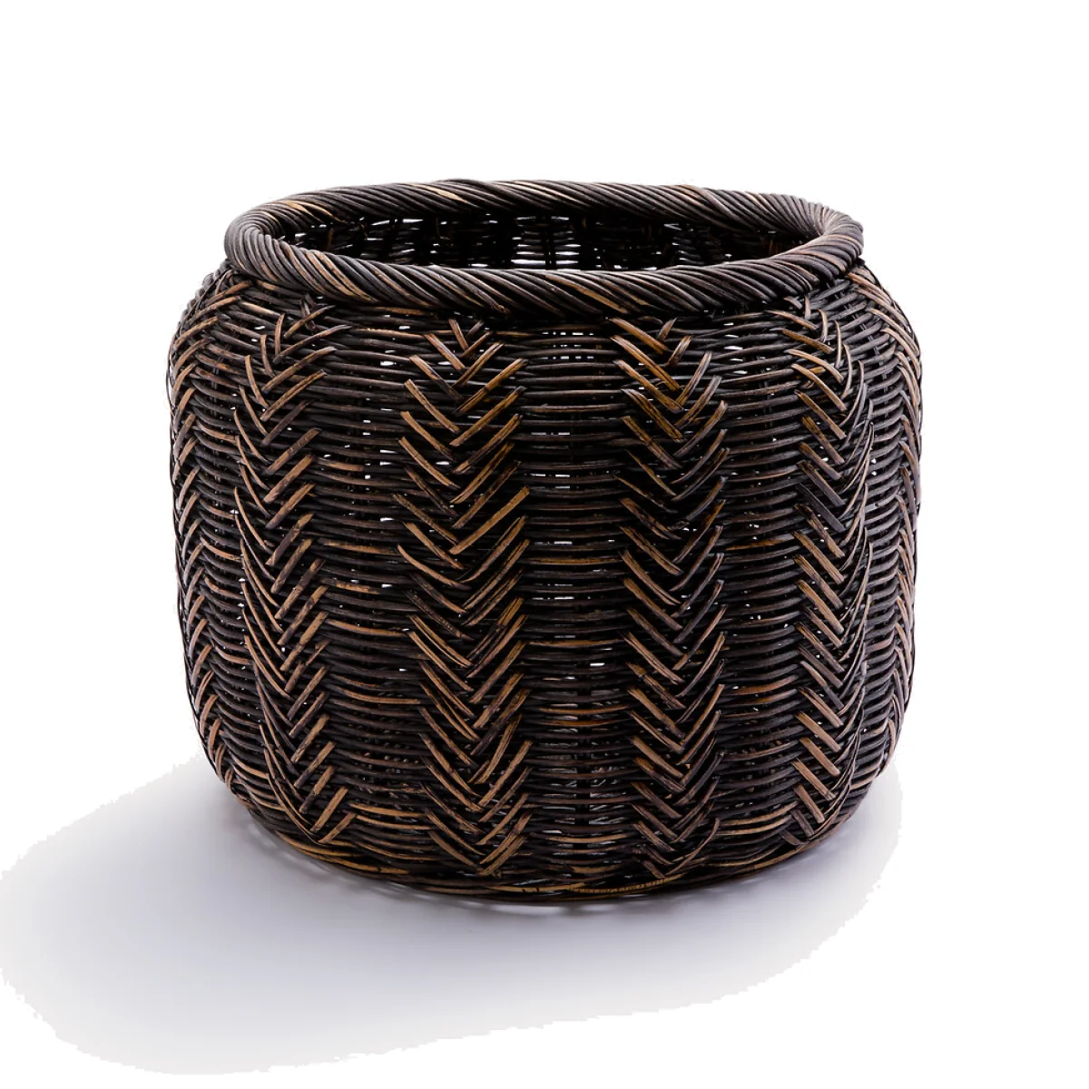Basket Plant Pot Holder in Woven Rattan Siriti – image 1