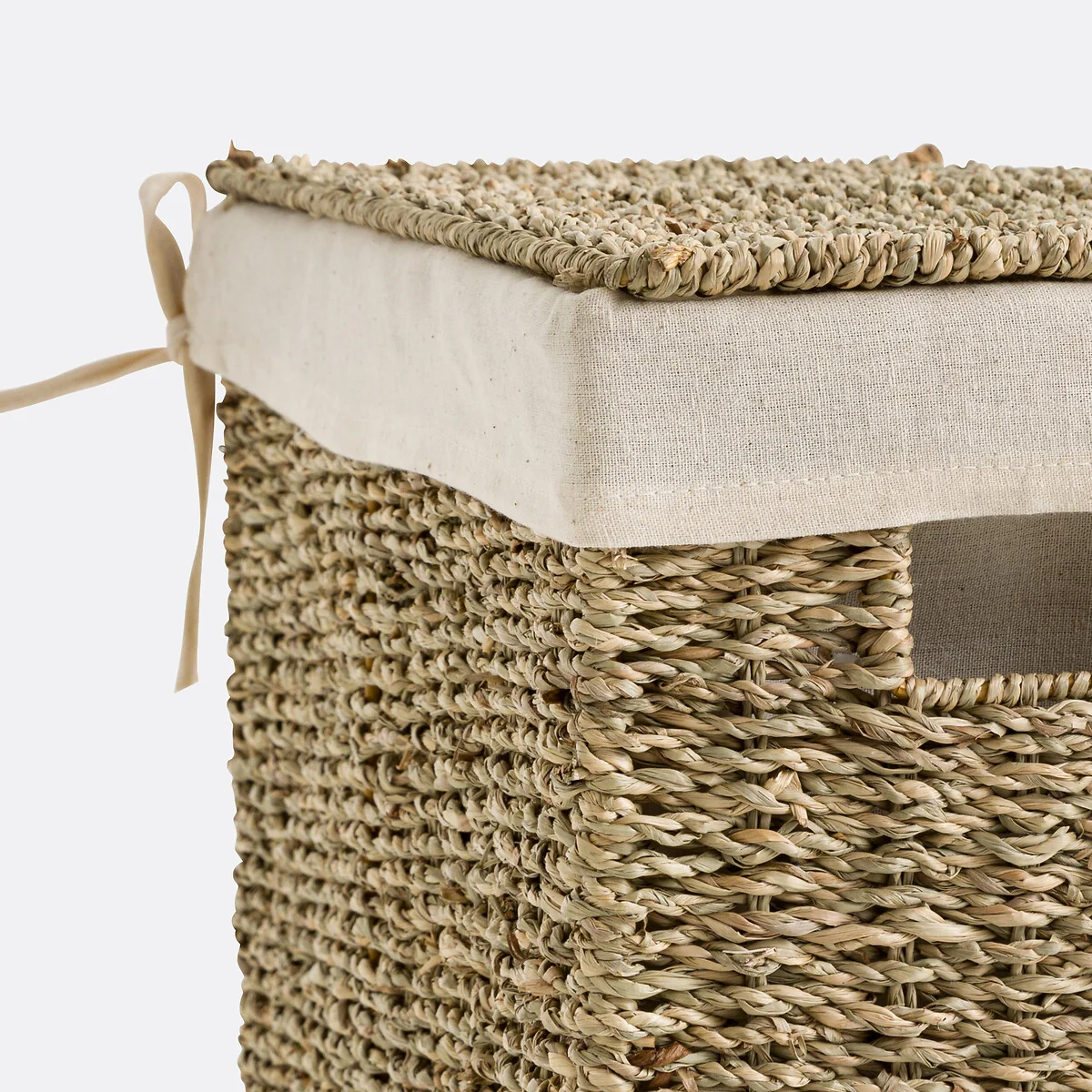 Spacio Narrow Woven Straw Laundry Basket – image 4