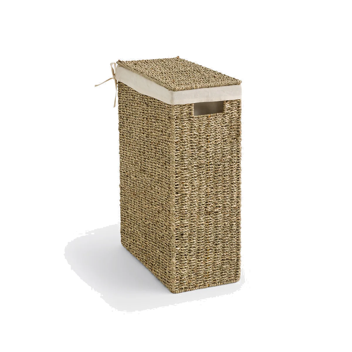 Spacio Narrow Woven Straw Laundry Basket – image 1