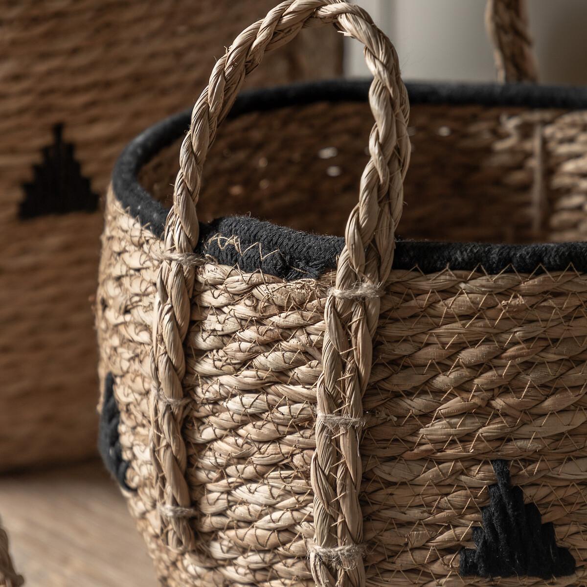 Set of 3 Titley Baskets Natural and Black – image 2