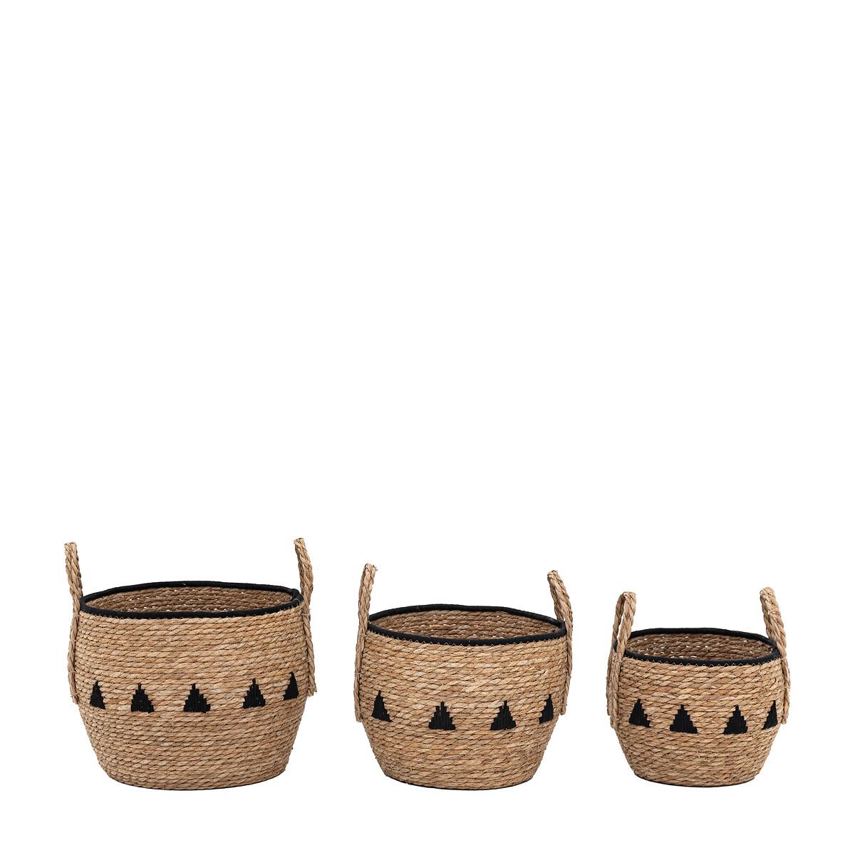 Set of 3 Titley Baskets Natural and Black – image 3