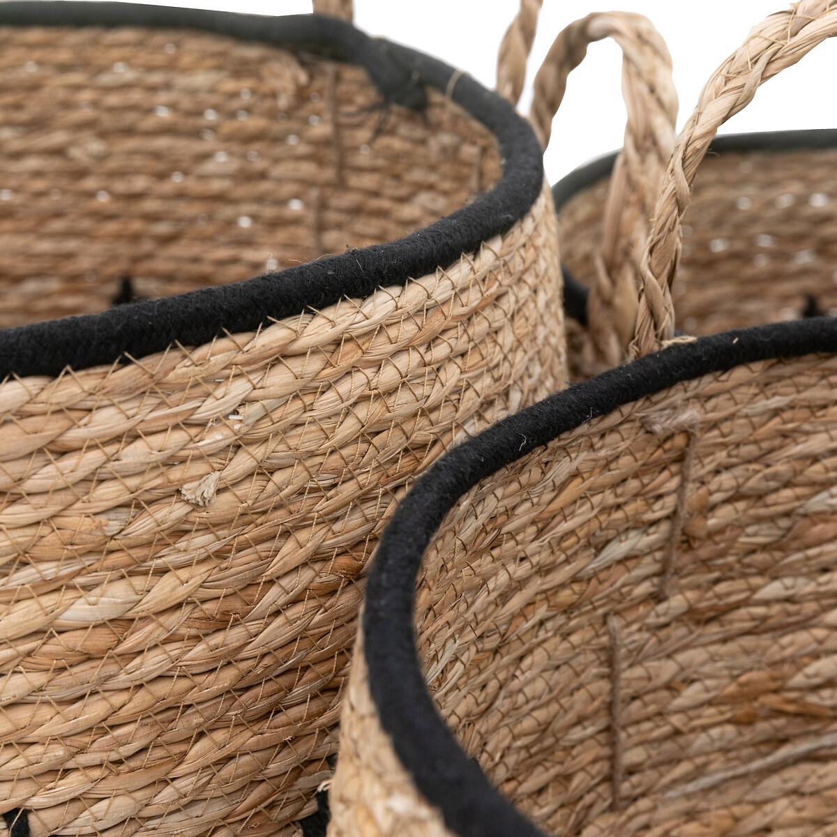 Set of 3 Titley Baskets Natural and Black – image 5