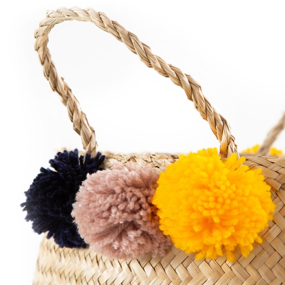 Rixy Collapsible Ball Basket with Colourful PomPoms – image 2