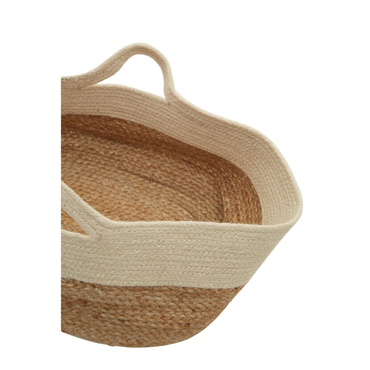 45cm Natural Jute Basket with White Trim – image 2