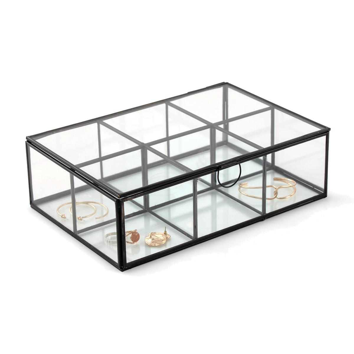 Uyova Multi-Compartment Glass & Metal Storage Box – image 1