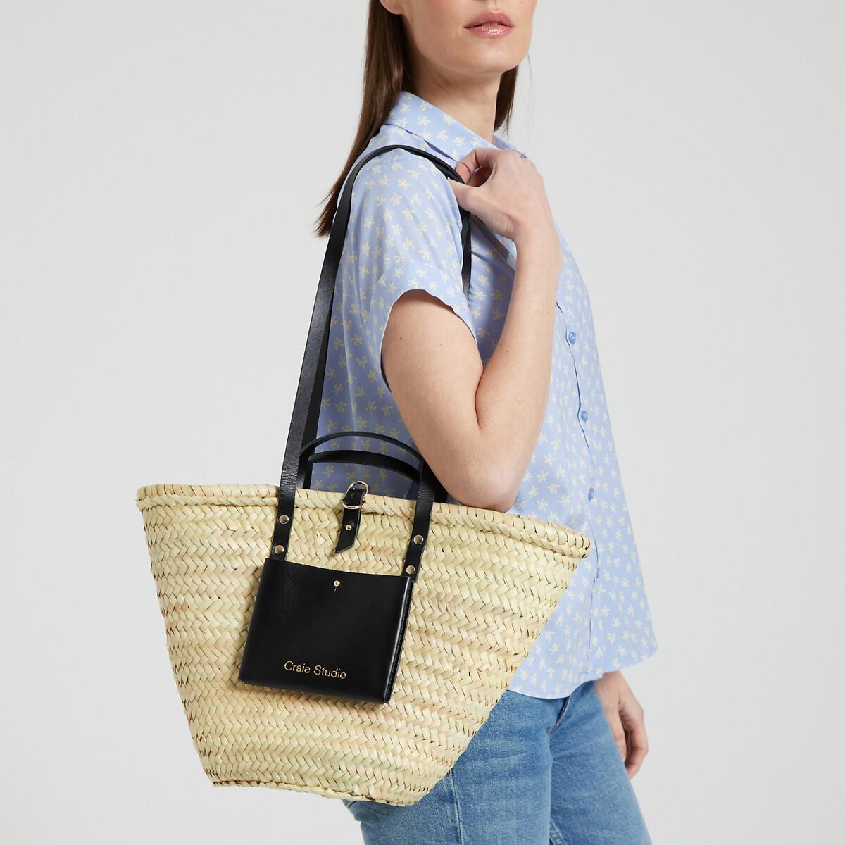 Panier II Basket Bag in Doum Palm Tree Leaves/Leather – image 2