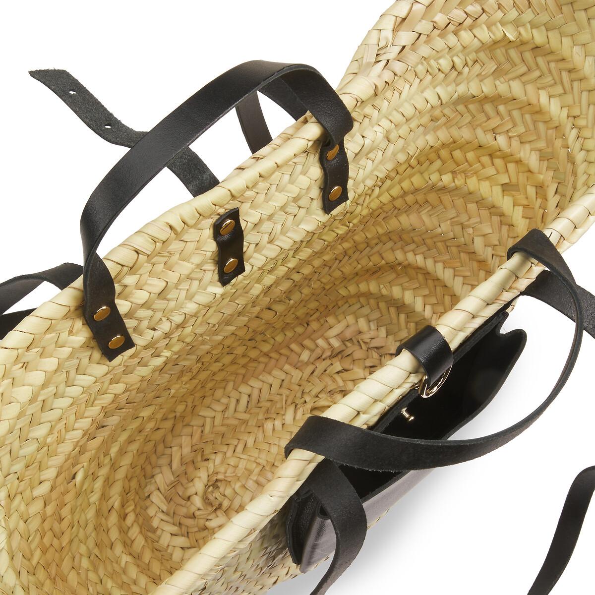 Panier II Basket Bag in Doum Palm Tree Leaves/Leather – image 4