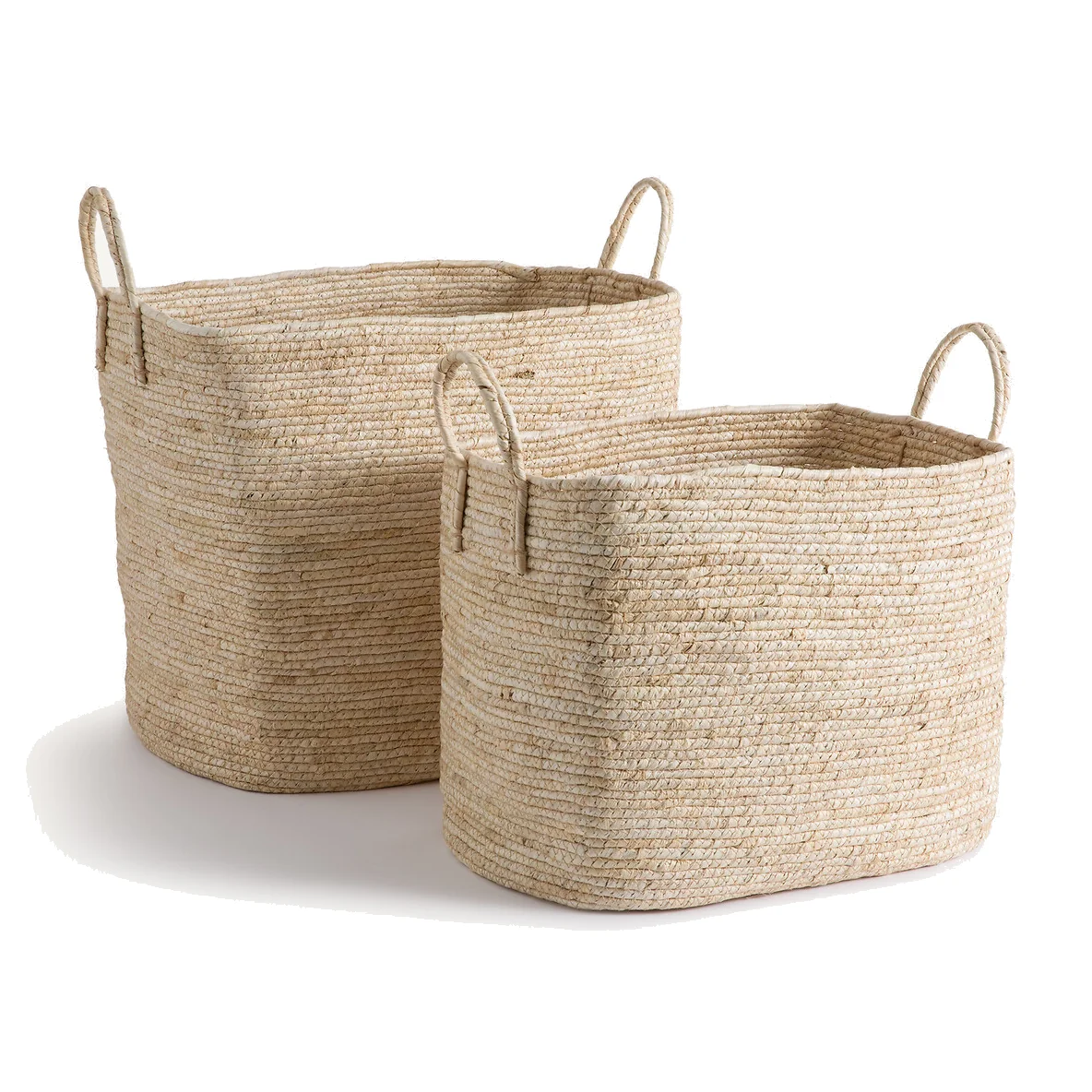 Set of 2 Aiocha Woven Corn Rope Baskets