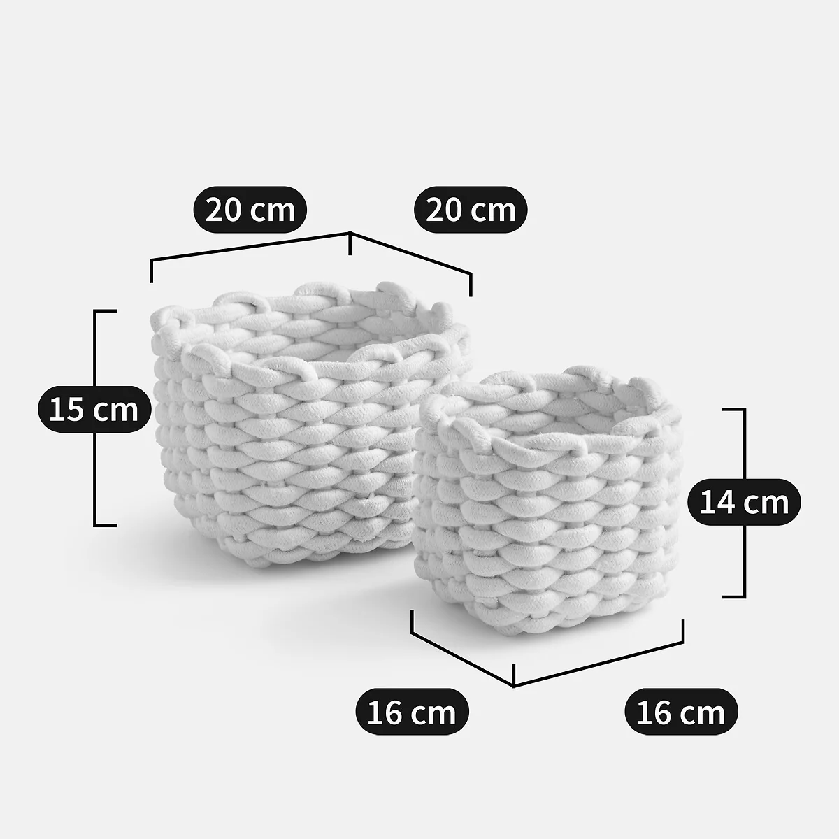 Set of 2 Esiak Chunky Knitted Baskets – image 4