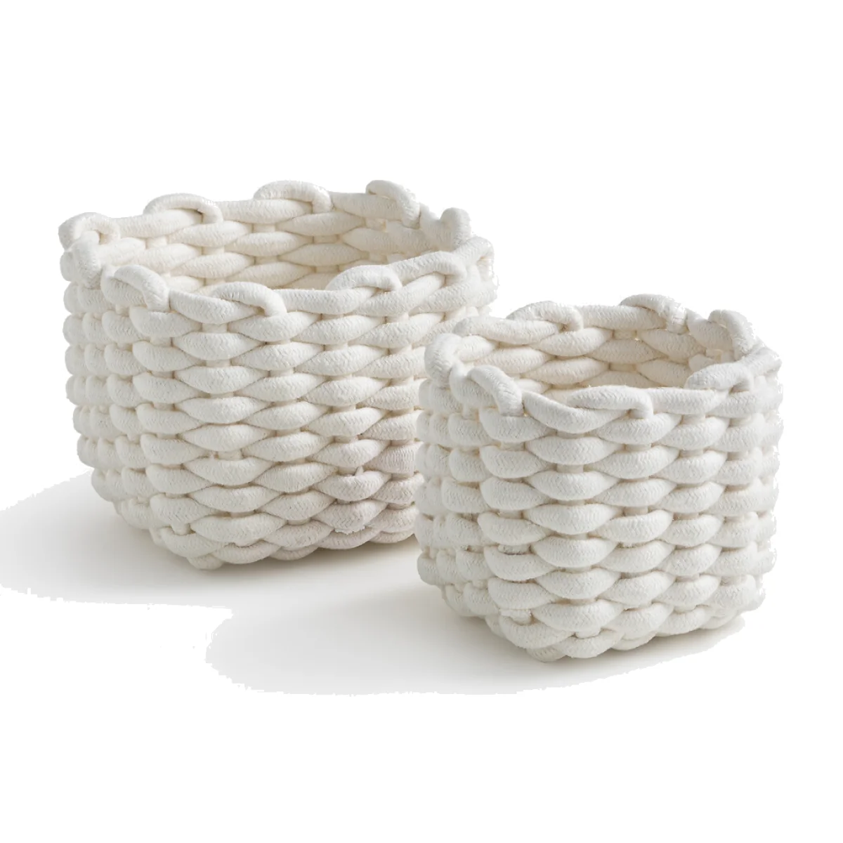Set of 2 Esiak Chunky Knitted Baskets – image 1